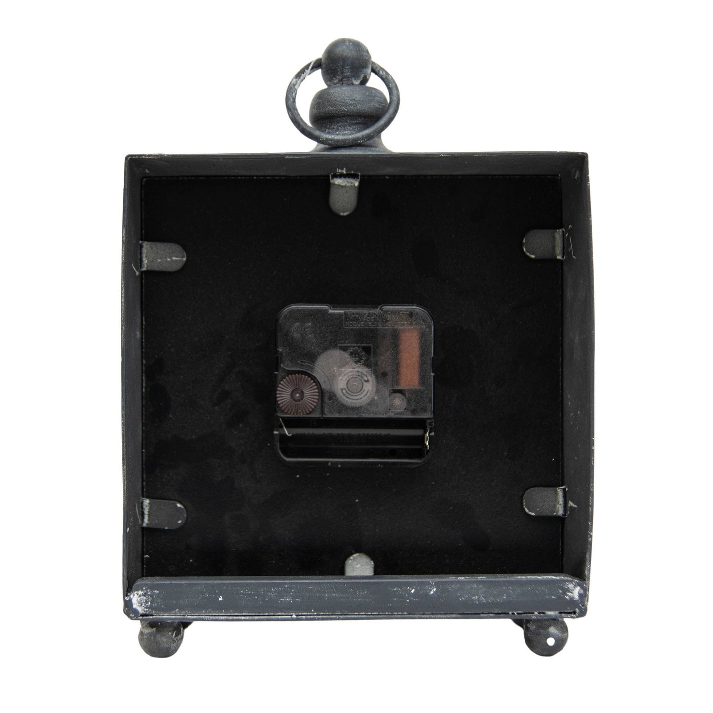 Josephine Distressed Gray Wood & Glass Tabletop Clock