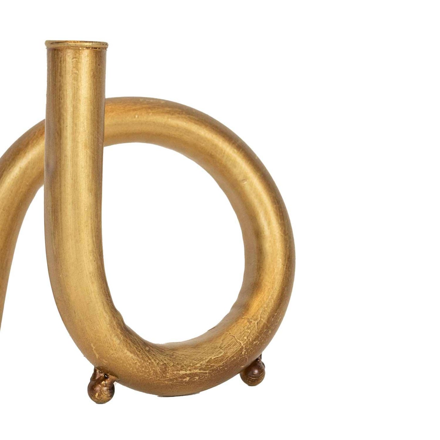 Faye Boho Twisted Curve Brass Taper Holder Metal