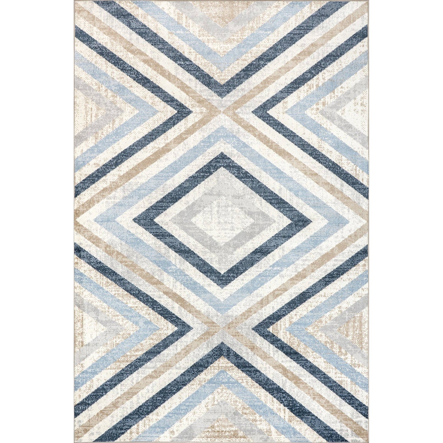 Akari Transitional Diamond Machine Washable Area Rug