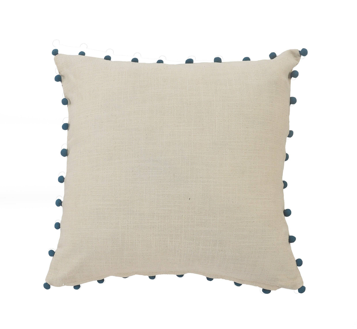 Off-White and Navy Bohemian Floral Throw Pillow