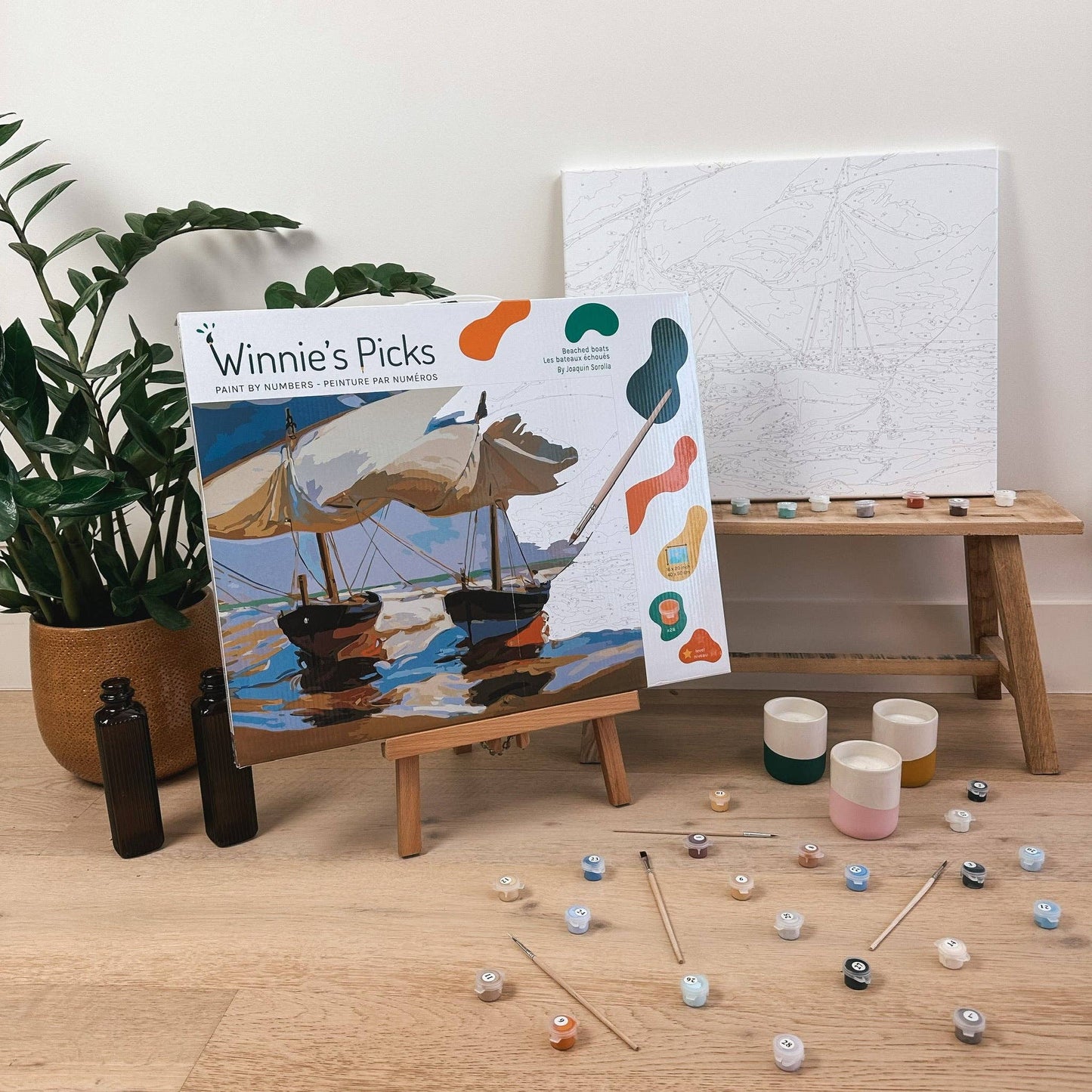 Beached Boats - Paper craft - Paint by Numbers