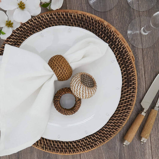 Hand-Woven Rattan Napkin Ring – 3 Colors Available