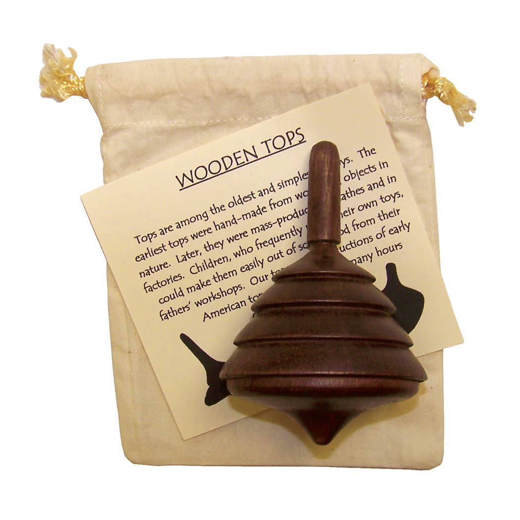Spinning Wood Top in Cloth Bag | Games