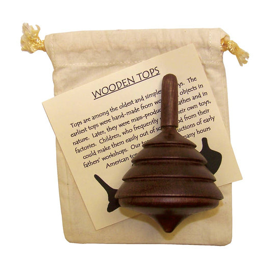 Spinning Wood Top in Cloth Bag | Games