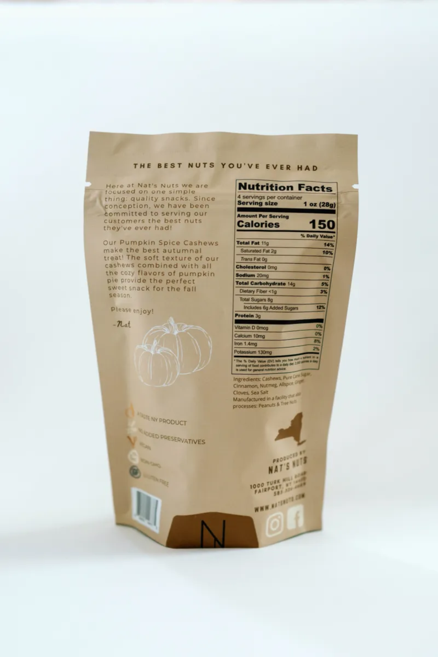 Pumpkin Spice Cashews | 12-Count Gourmet Roasted Nuts