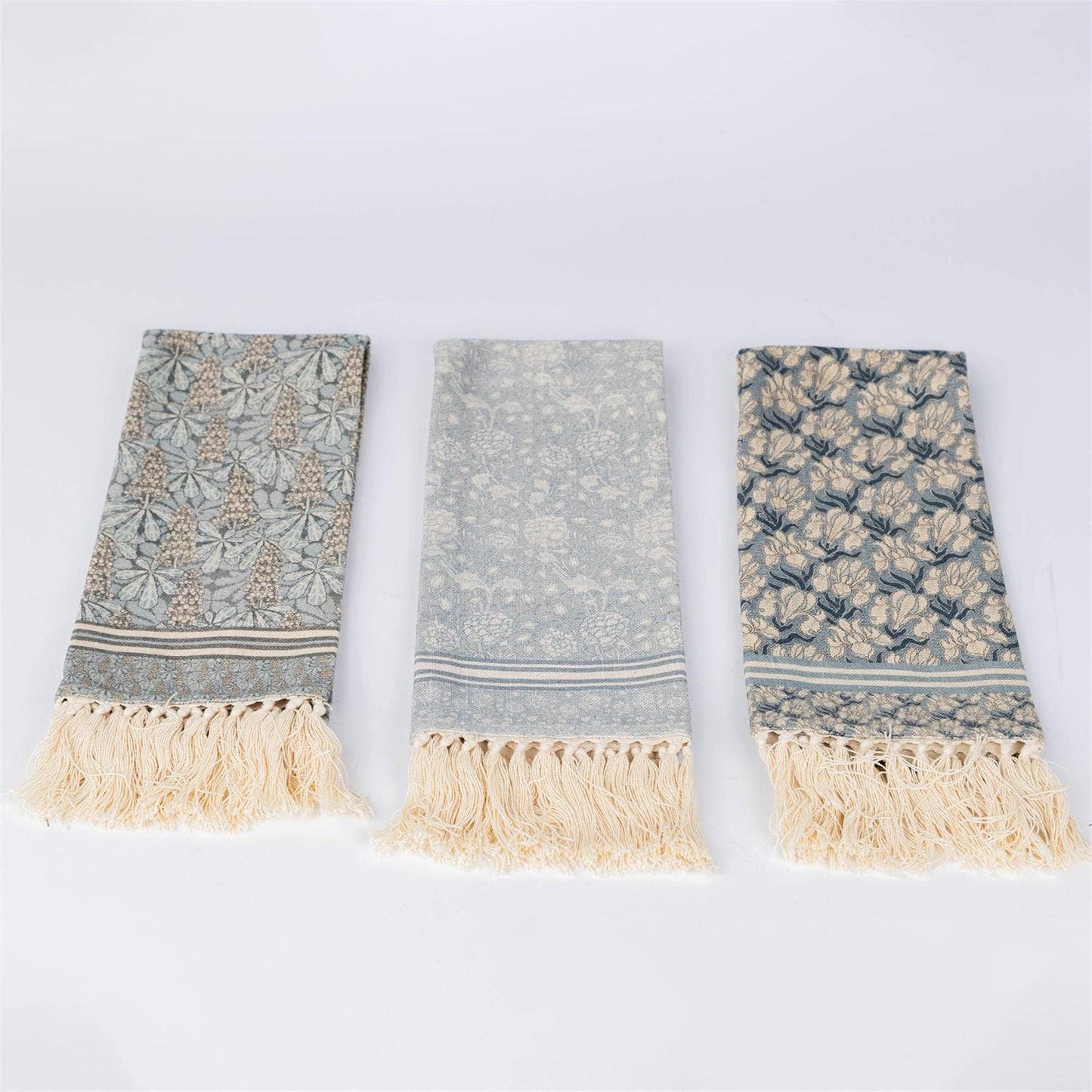 Windward Blue Print Tea Towels - Set Of 3