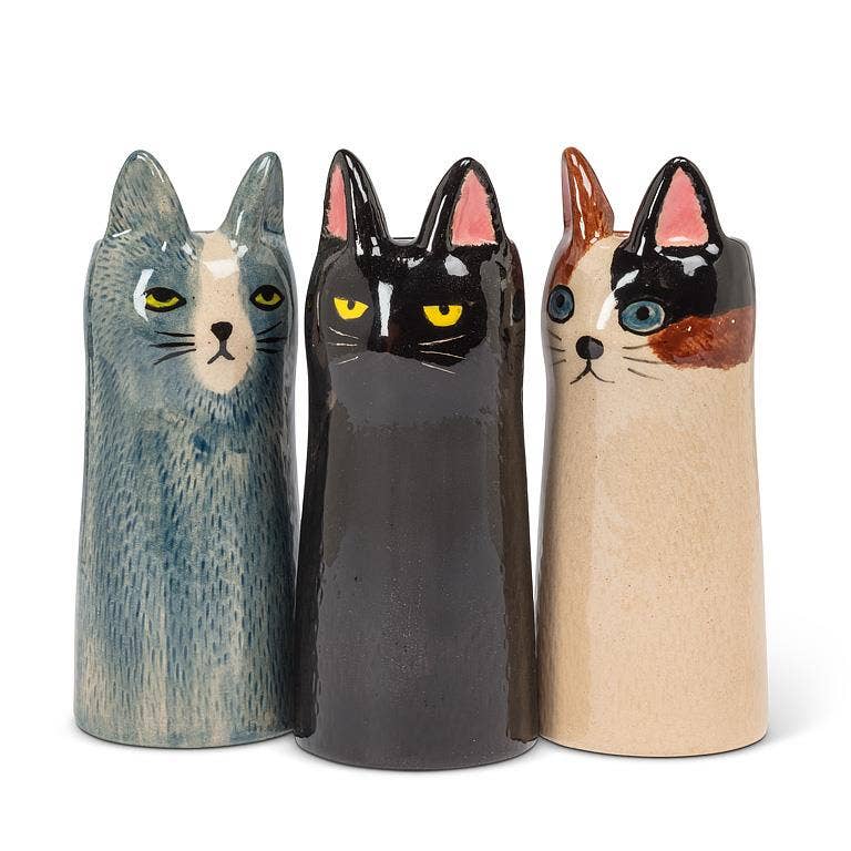 Skinny Cat Vase-6"H