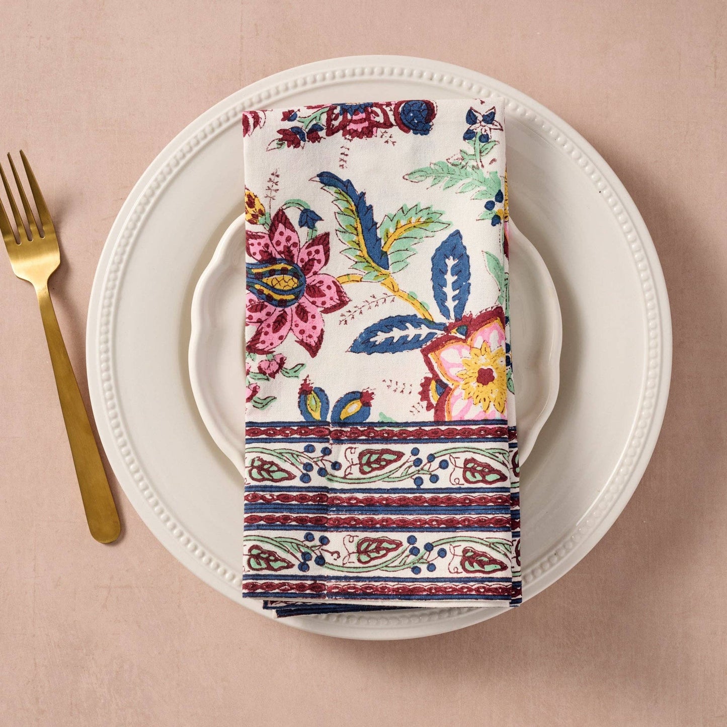 Zaina Floral Block Print Napkin