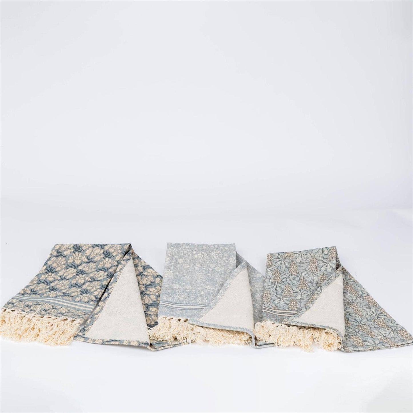 Windward Blue Print Tea Towels - Set Of 3