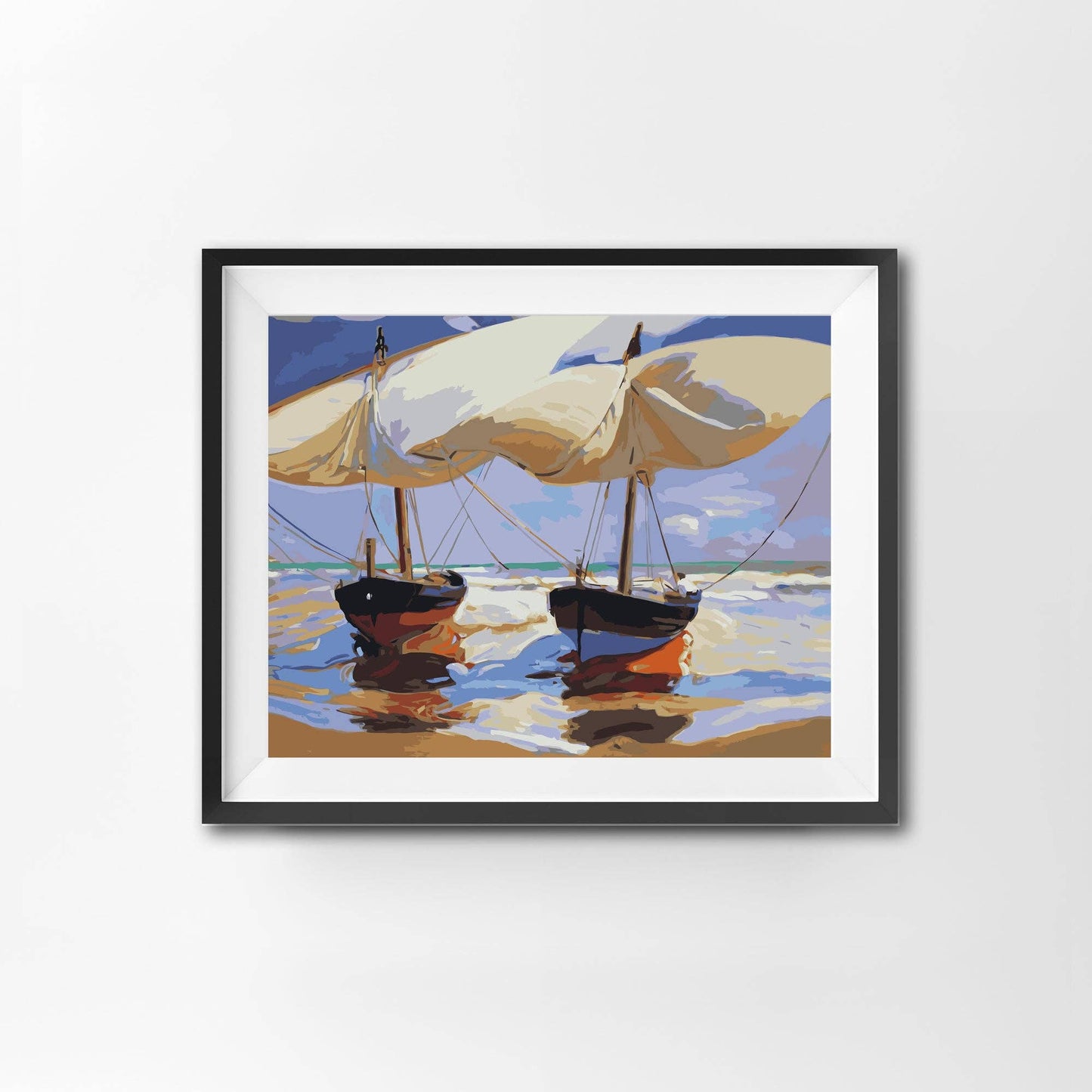 Beached Boats - Paper craft - Paint by Numbers