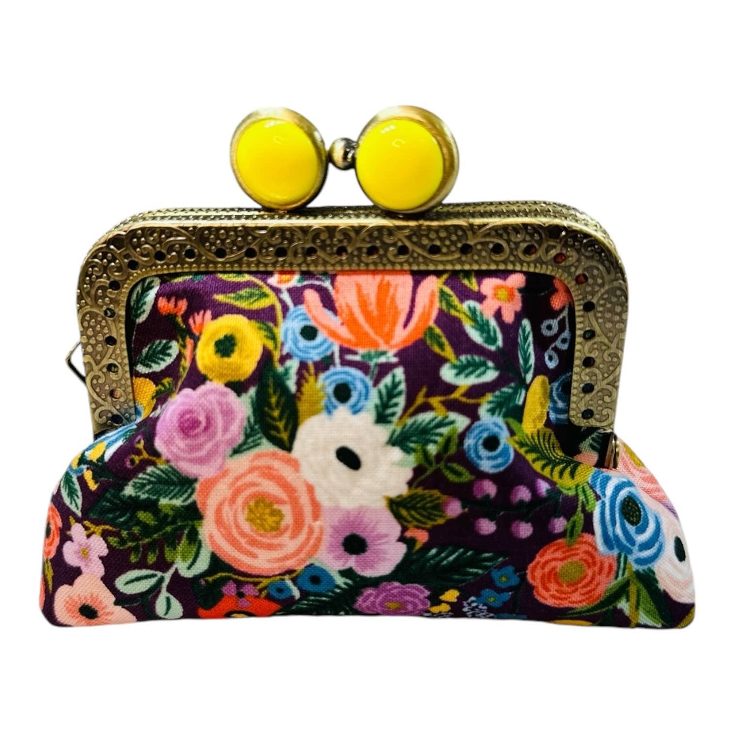 Kiki & Syds Mini Clutch Coin Purse - Petite Floral Plum