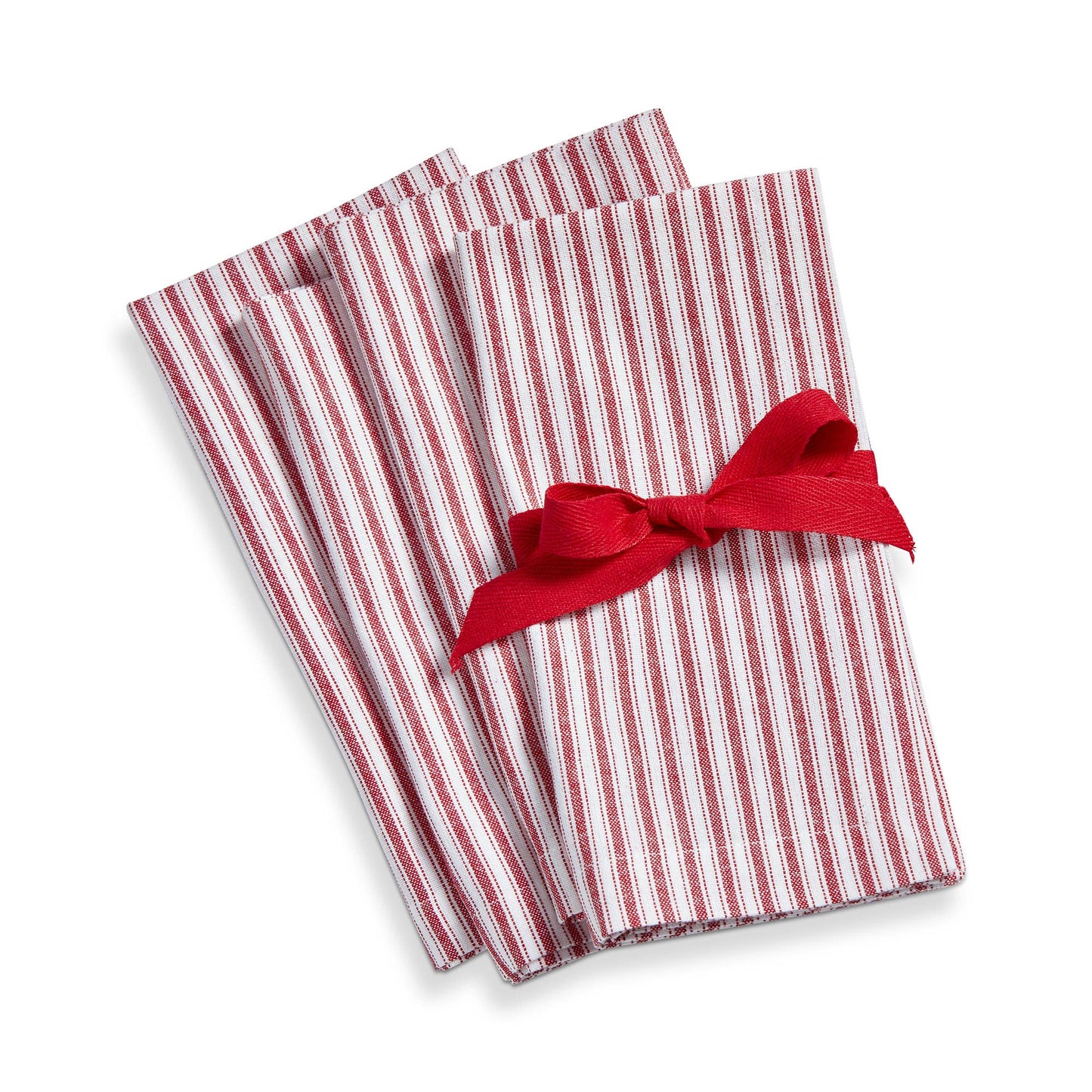 Red White Ticking Stripe Napkin Set of 4