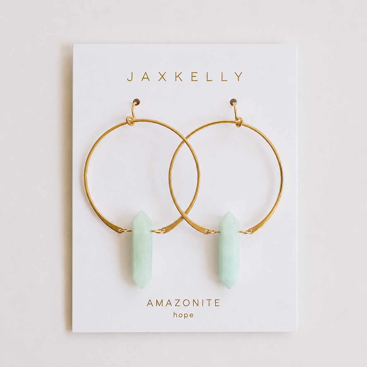 Hoops - Amazonite - Gold Earrings