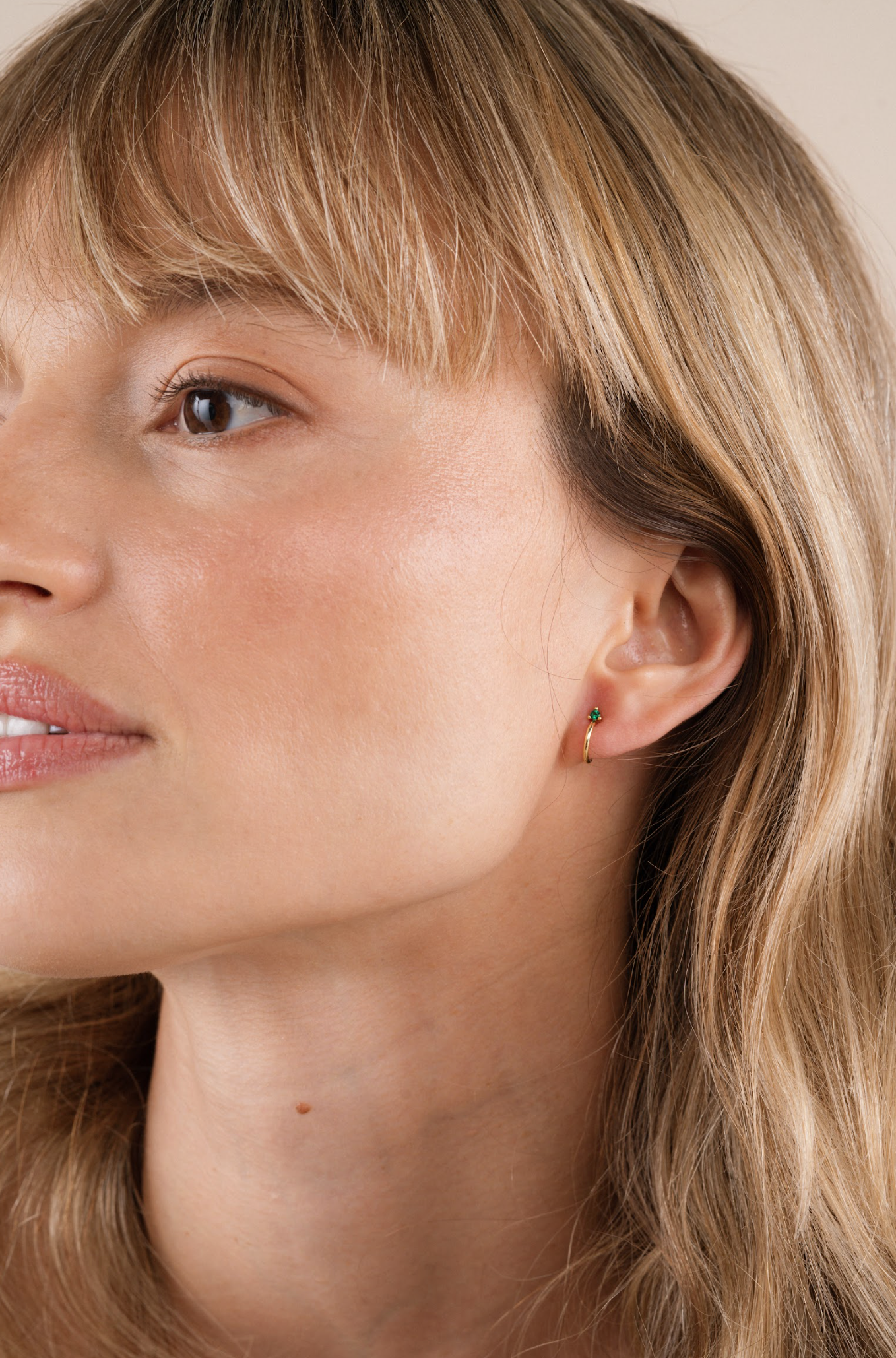 Open Mini Hoop Earrings - Blue Sapphire