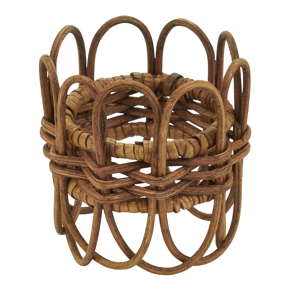 Caramel Twisted Rattan Napkin Ring