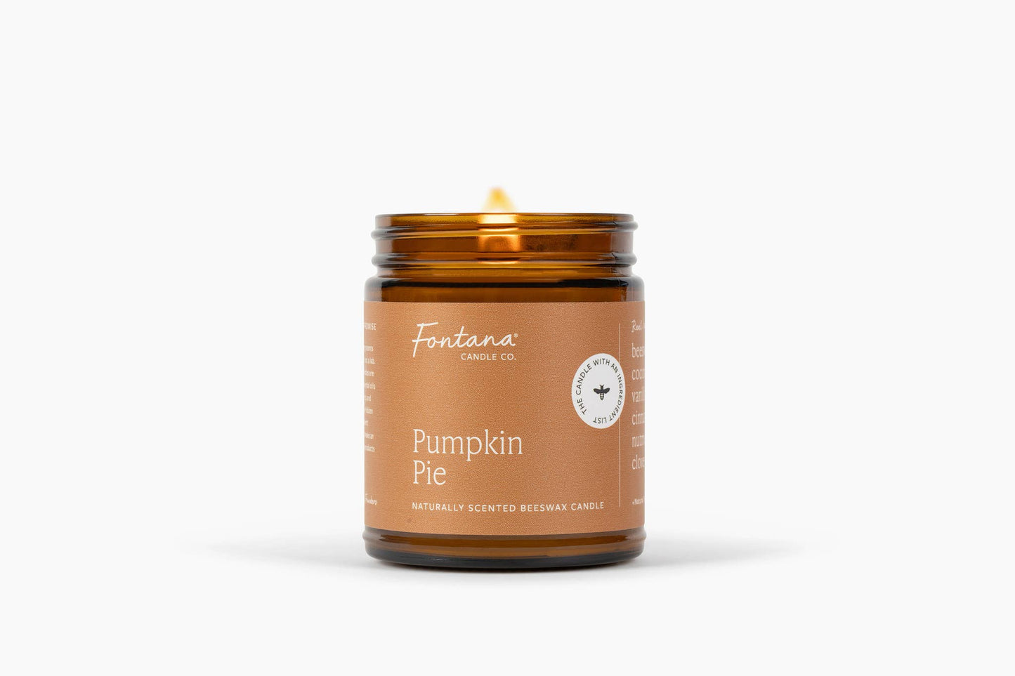 Pumpkin Pie Essential Oil Beeswax Jar Candle: Non-Toxic