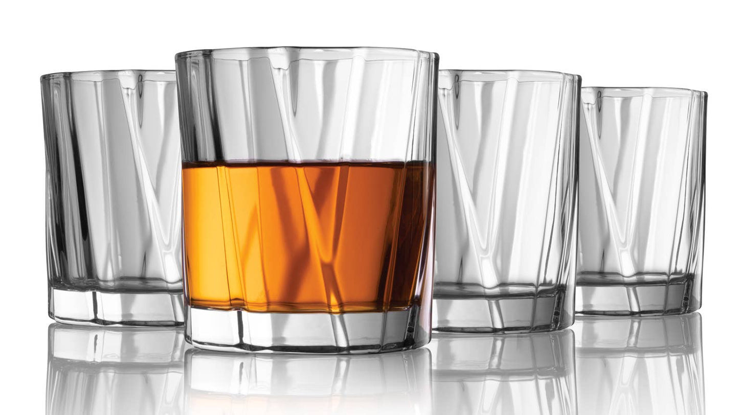 Set of Four Glacier Double Old-Fashioned Glasses