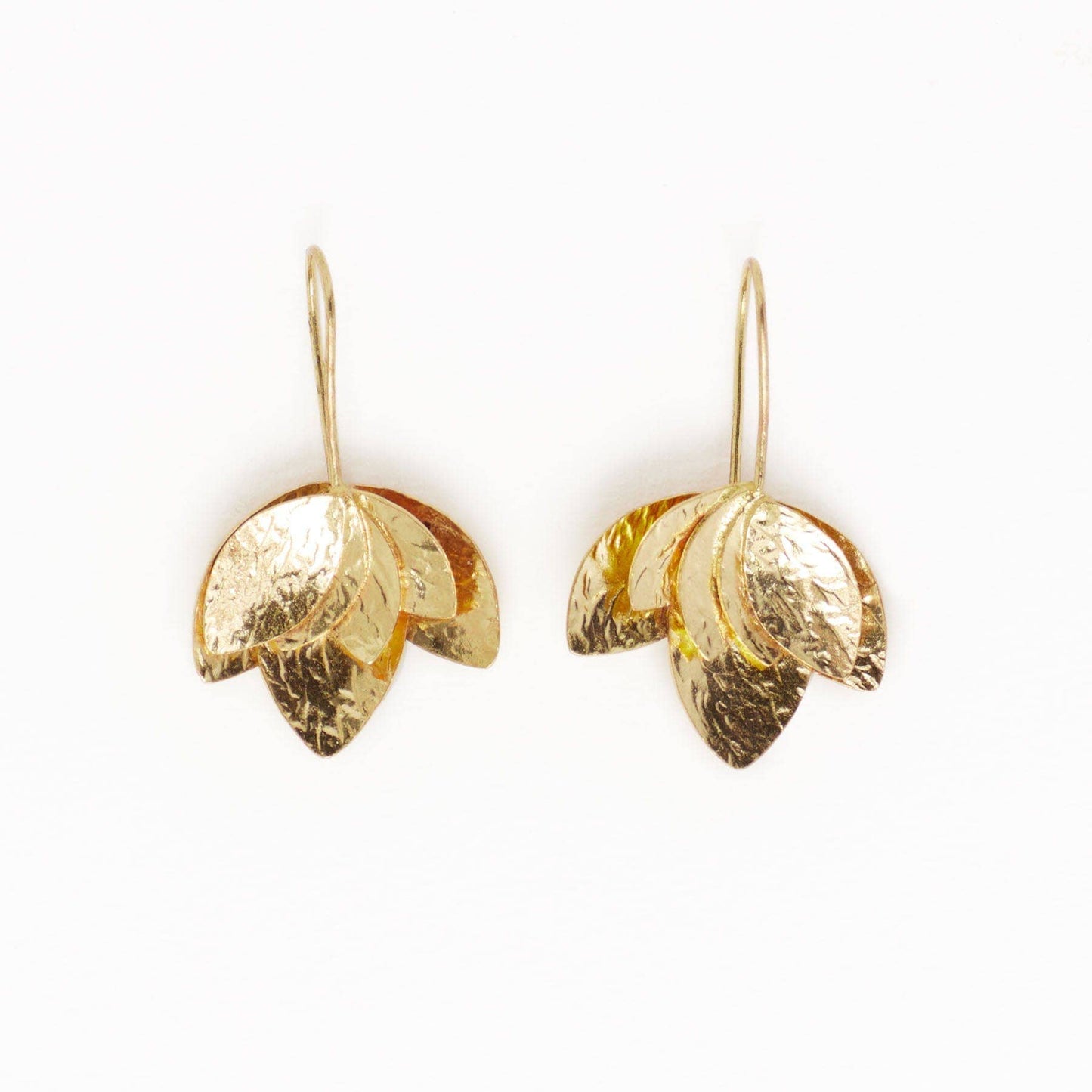 Sasha Layered Flower Threader Earrings Brass Wholesale
