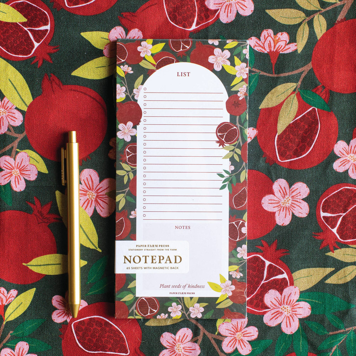 Pomegranate Market List Notepad
