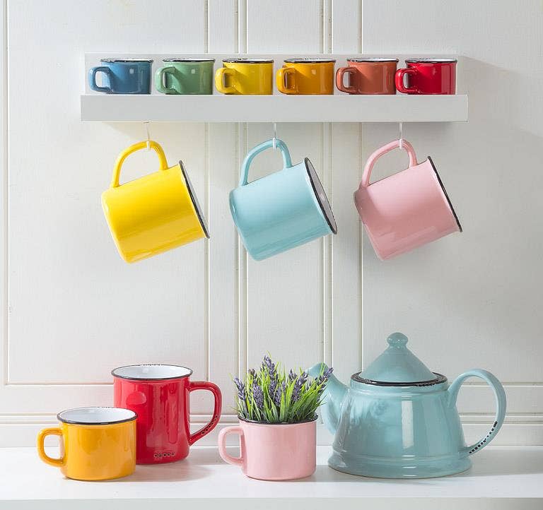 Enamel Look Teapot, 9"L (32oz) - 1045