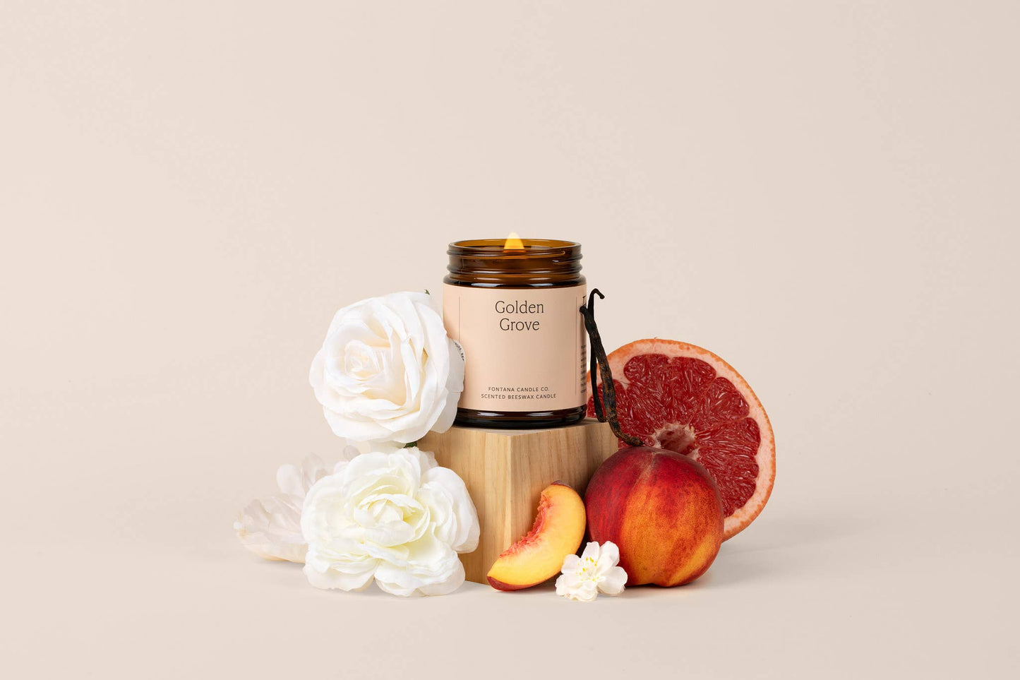 Golden Grove Essential Oil Beeswax Jar Candle: Non-Toxic