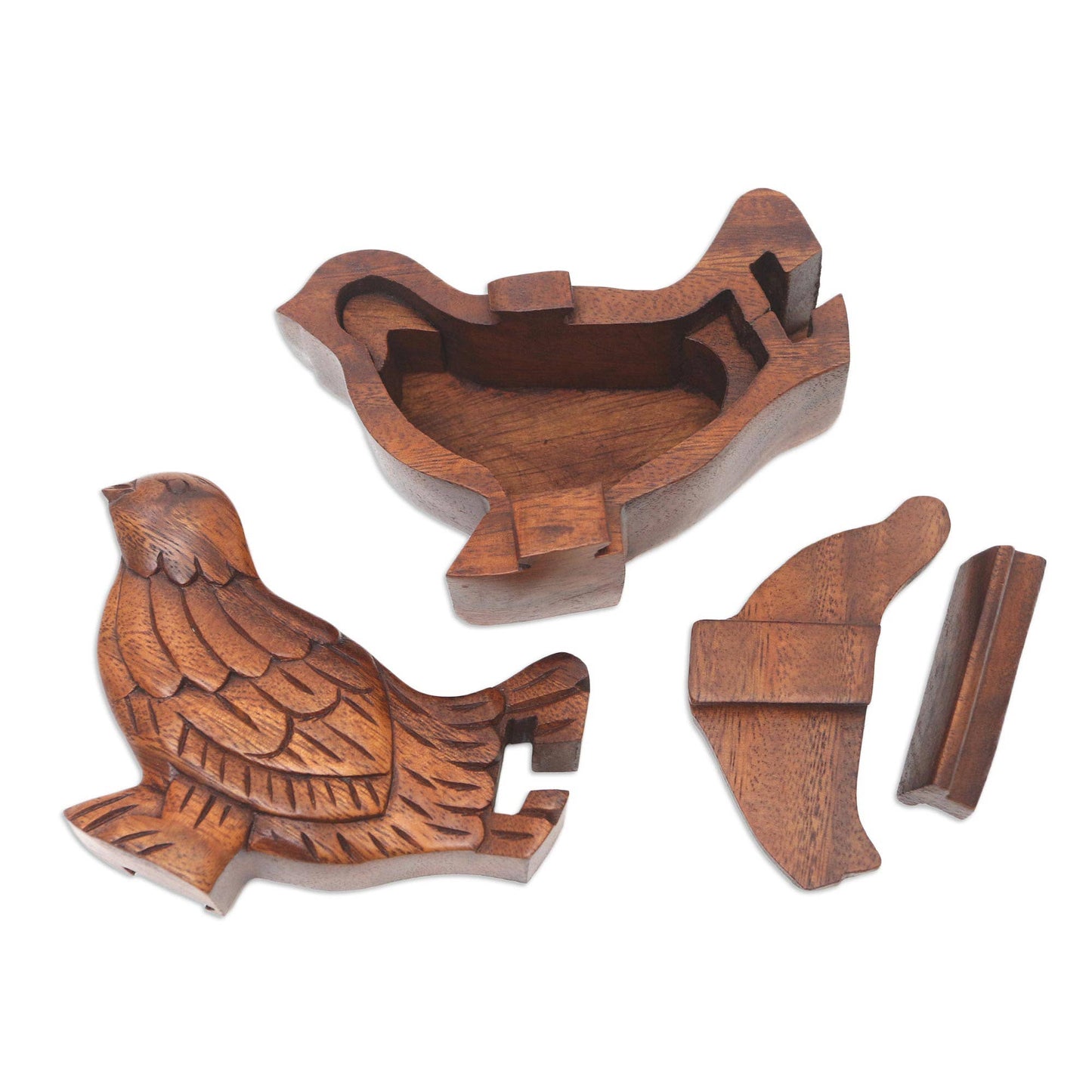 Novica Handmade Magic Magpie Wood Puzzle Box