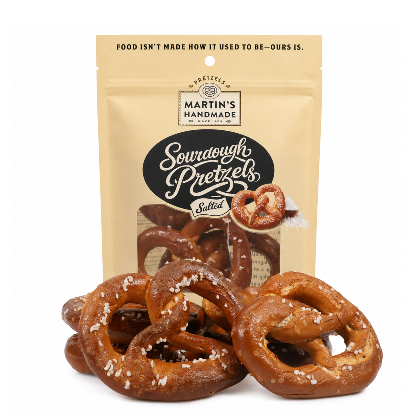Handmade Sourdough Pretzels, Salted – 4 Pack