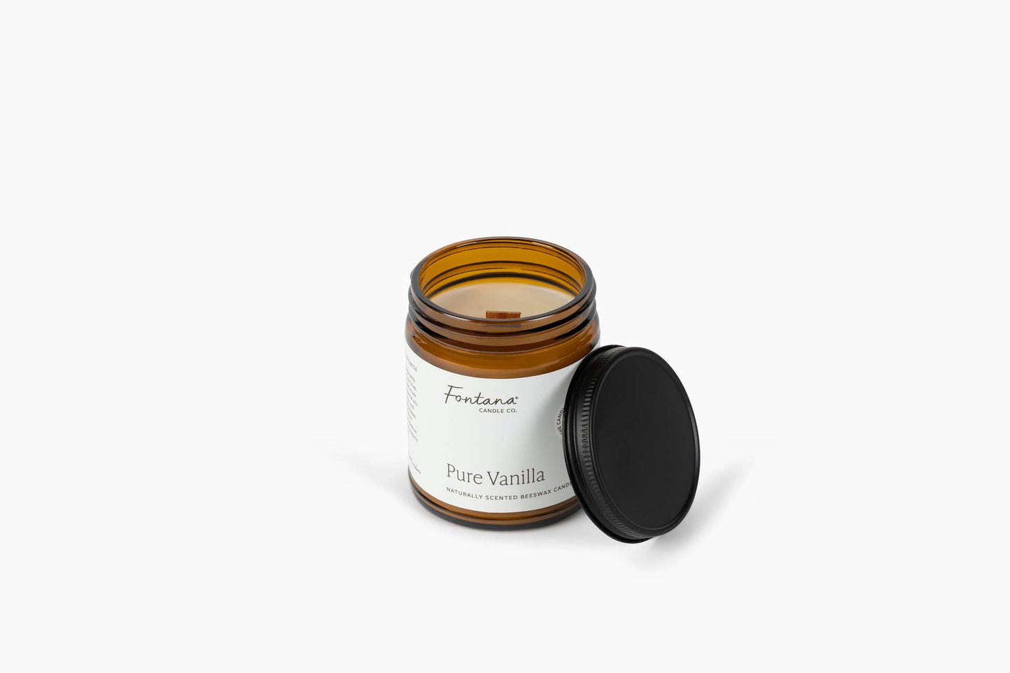 Pure Vanilla Essential Oil Beeswax Jar Candle: Non-Toxic