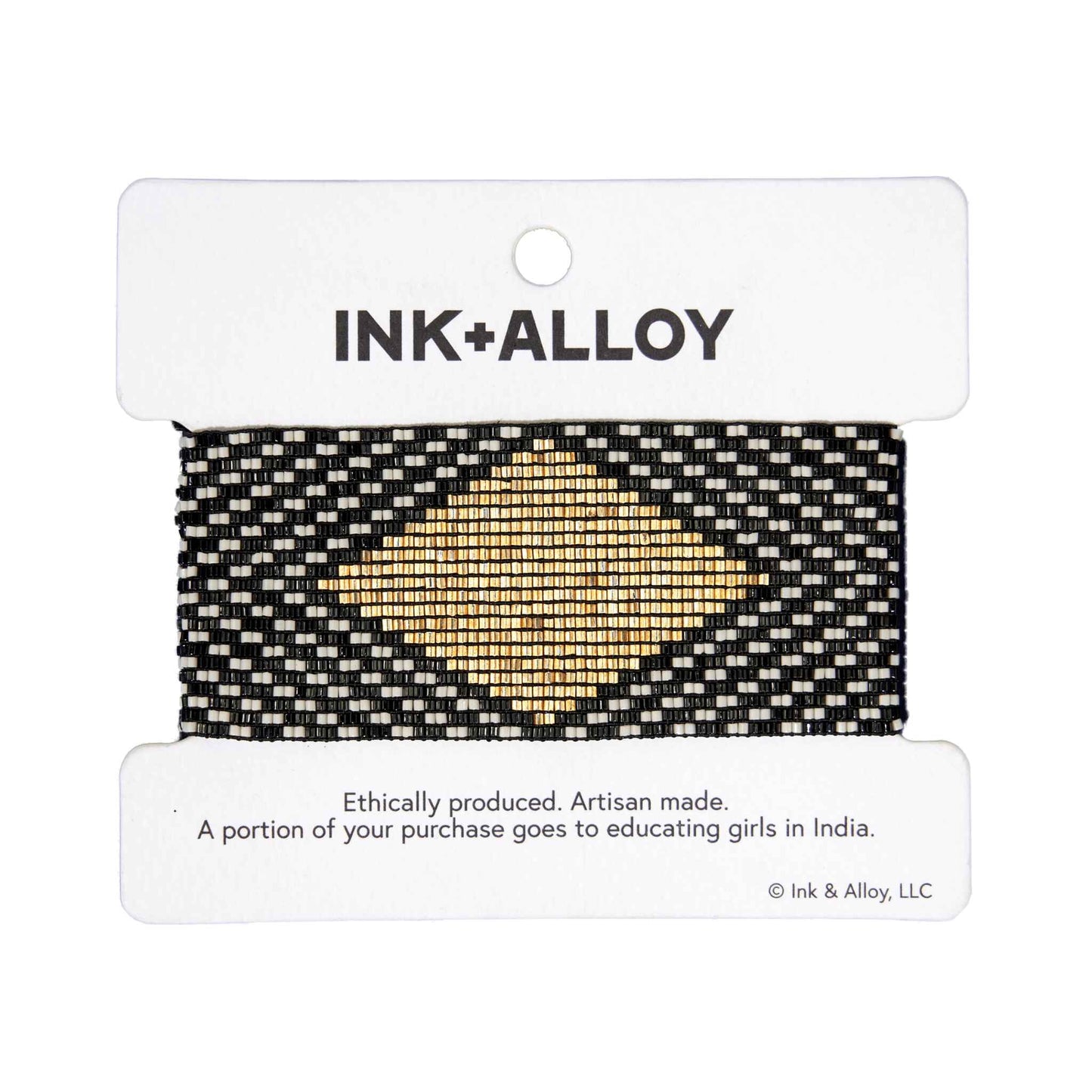 Brooklyn Diamond Beaded Stretch Bracelet Black Wholesale