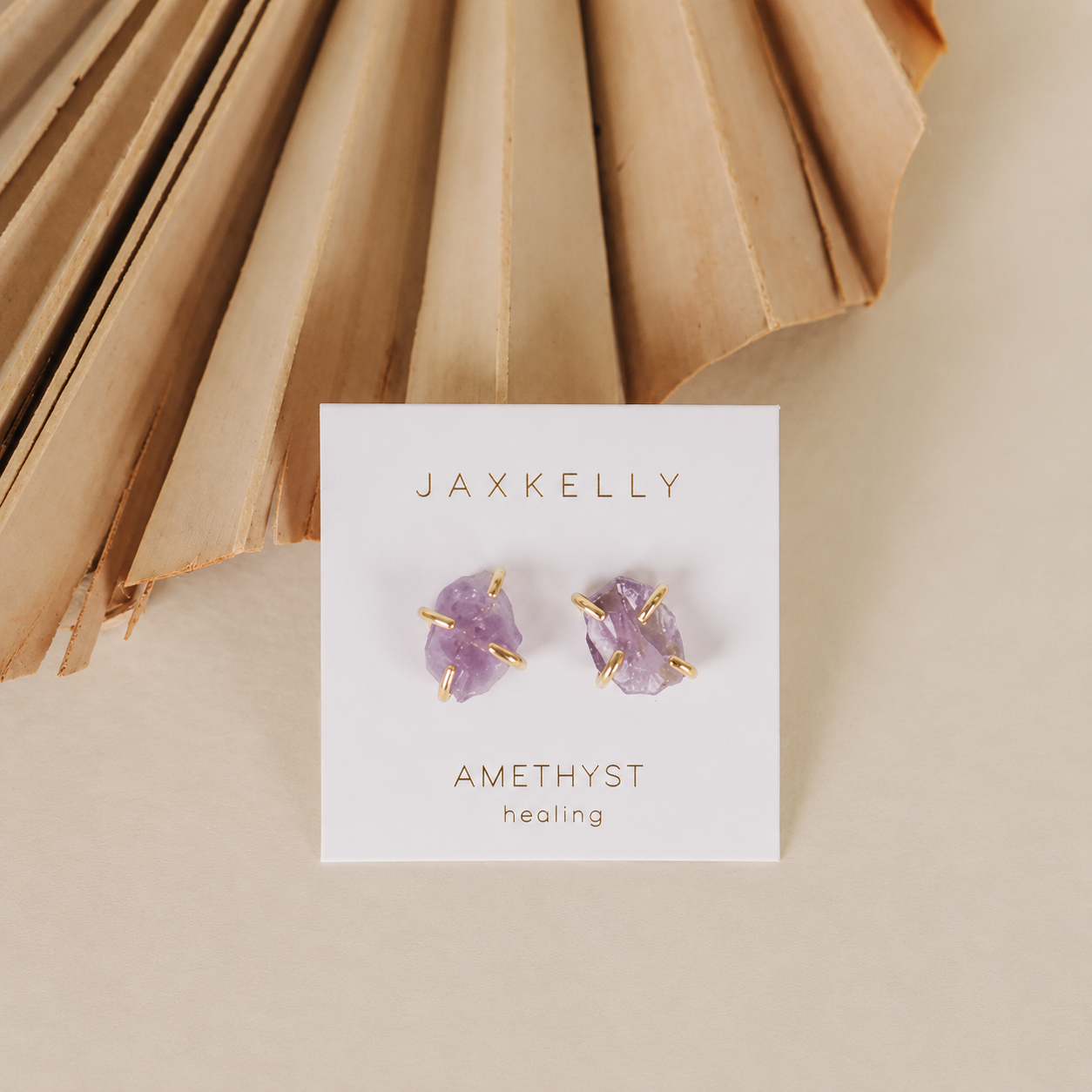 Gemstone Prong - Amethyst - Gold Earrings