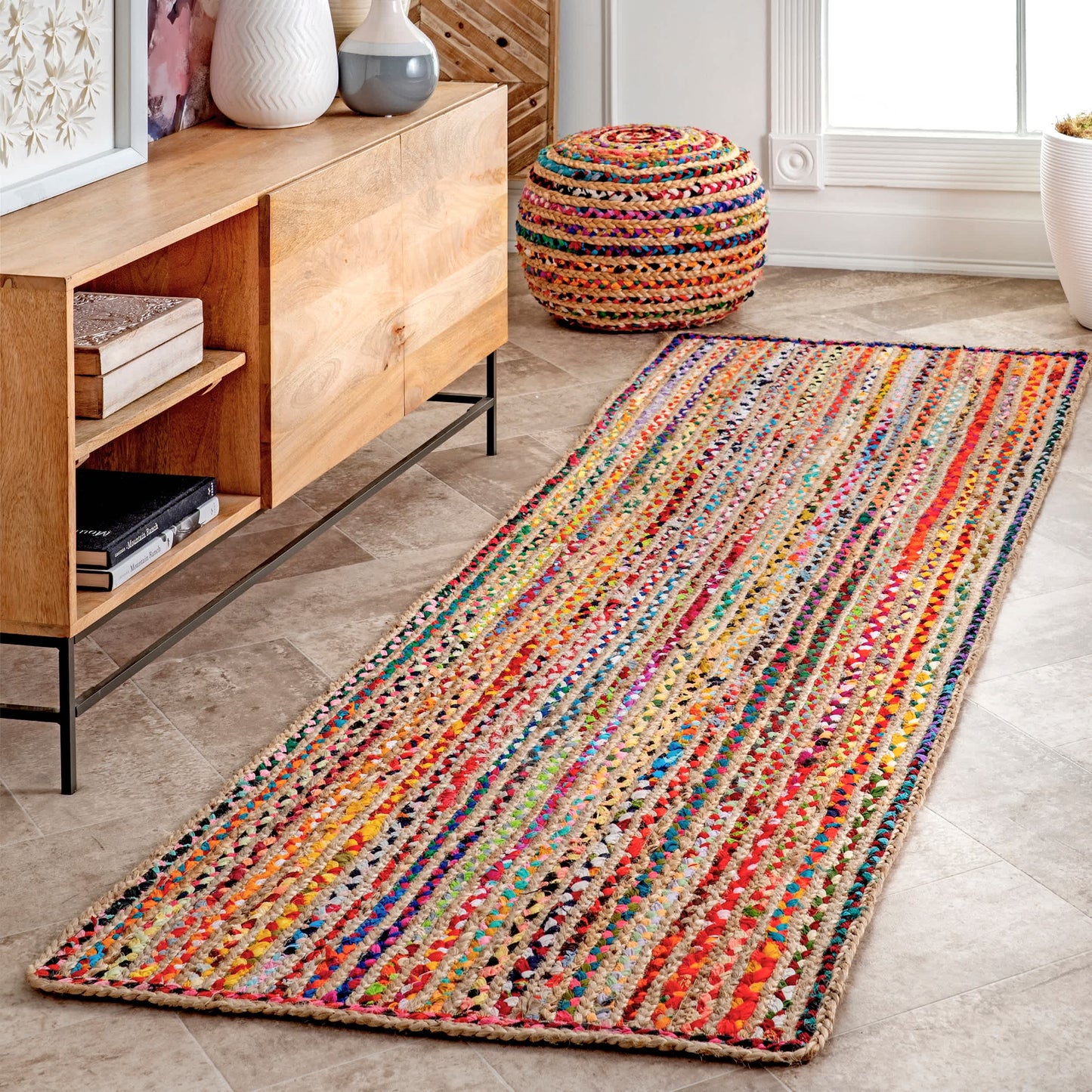 Aleen Braided Cotton/Jute Area Rug