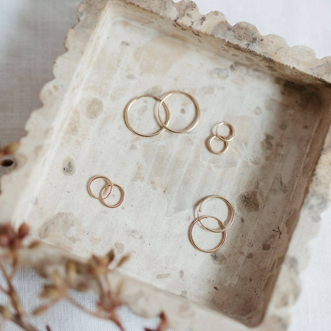 Endless Huggie Hoop Earrings, 14k Gold Fill & Silver