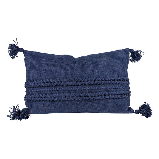 Kelly Navy Braided Stripe 14x22 Outdoor Indoor Pillow