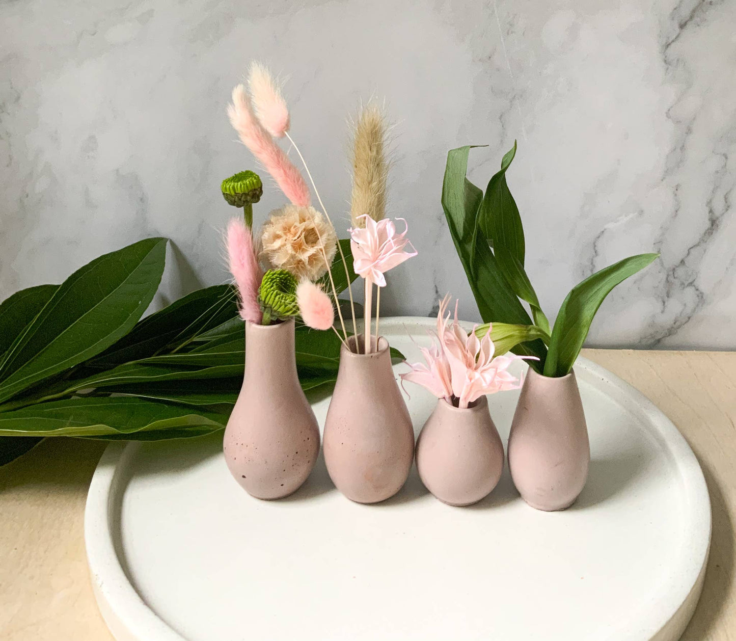 Miniature Concrete Bud Vases | Small Flower Vases