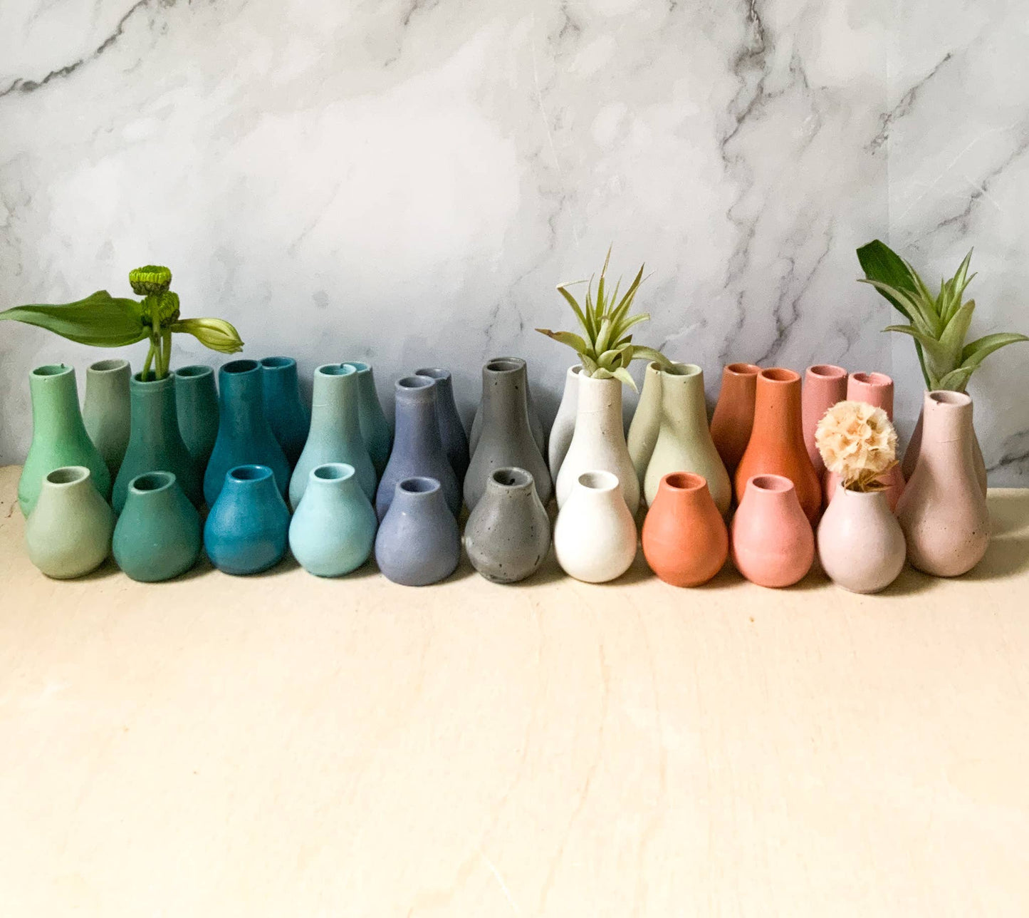 Miniature Concrete Bud Vases | Small Flower Vases