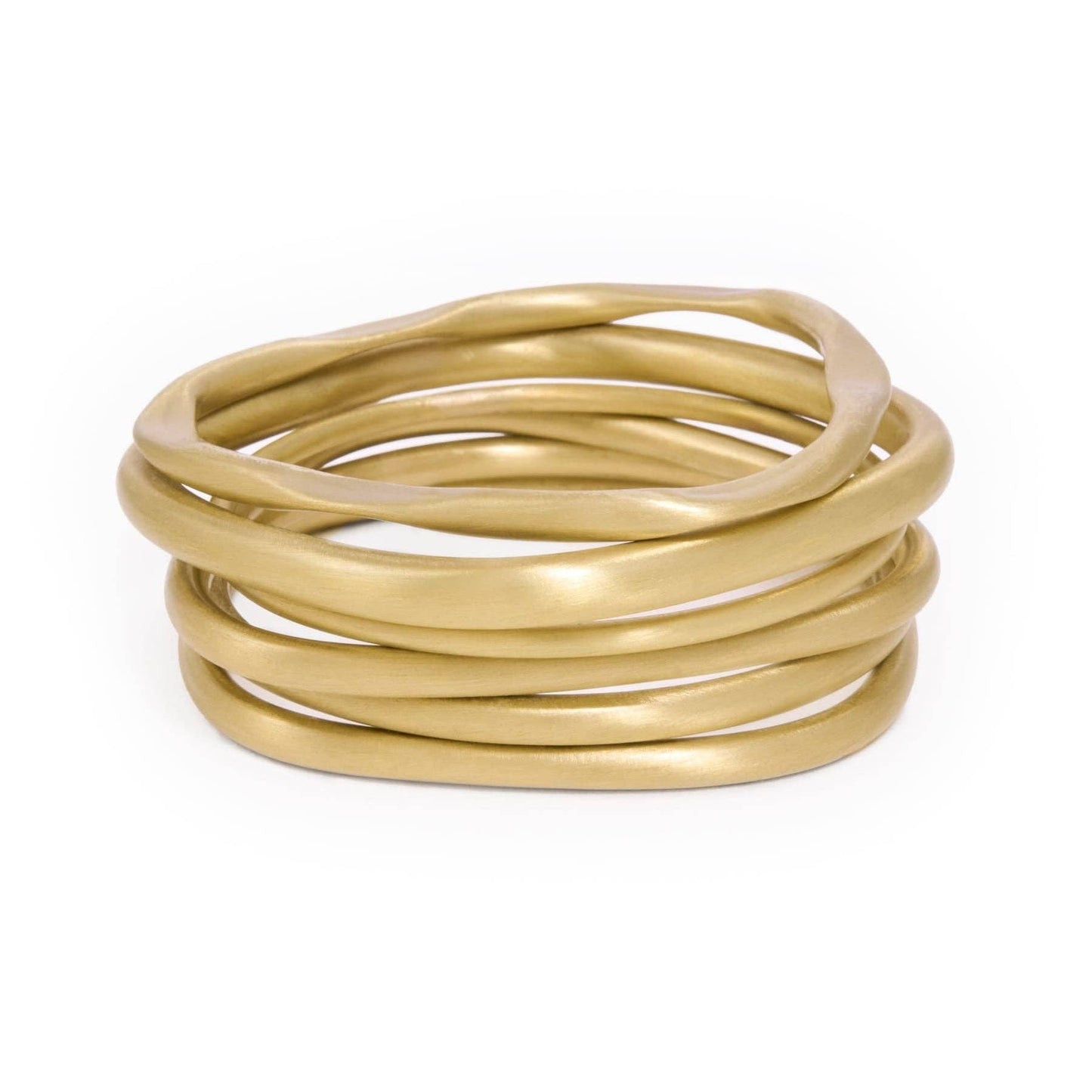 Campbell Bangle Set of 6 Matte Brass
