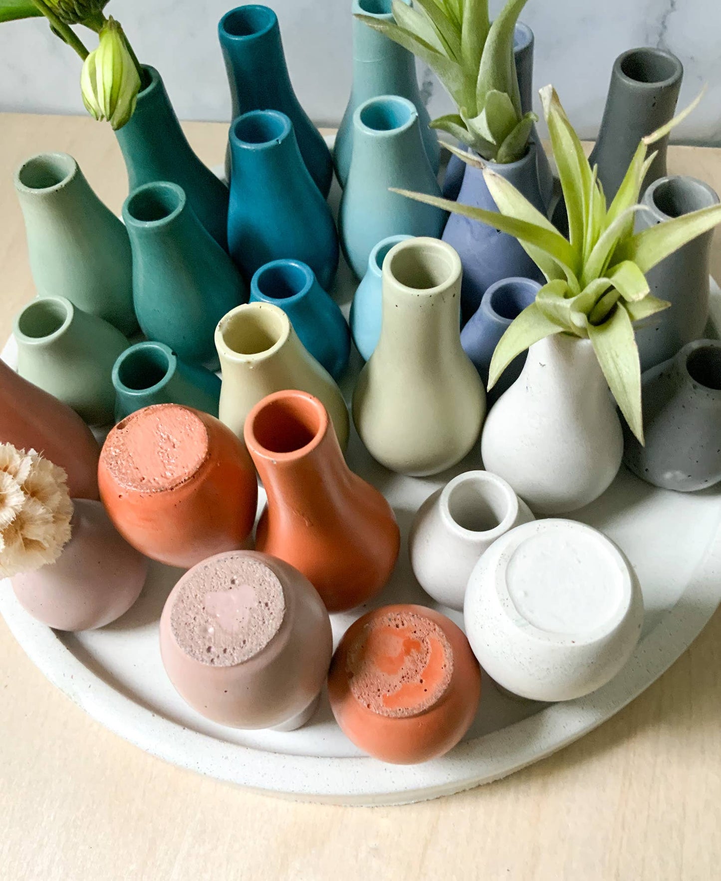 Miniature Concrete Bud Vases | Small Flower Vases