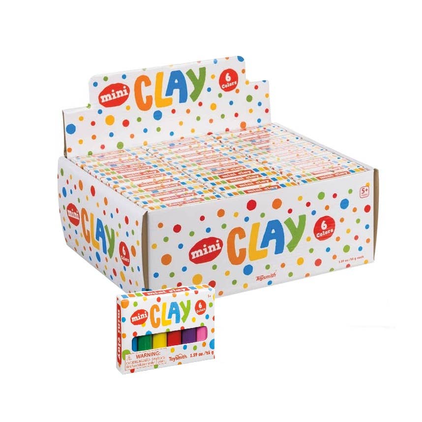 Mini Clay, 6 Vibrant Colors, Display of 72
