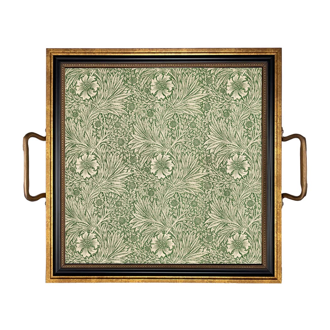 William Morris Marigold Decorative Tray with Brass Handles