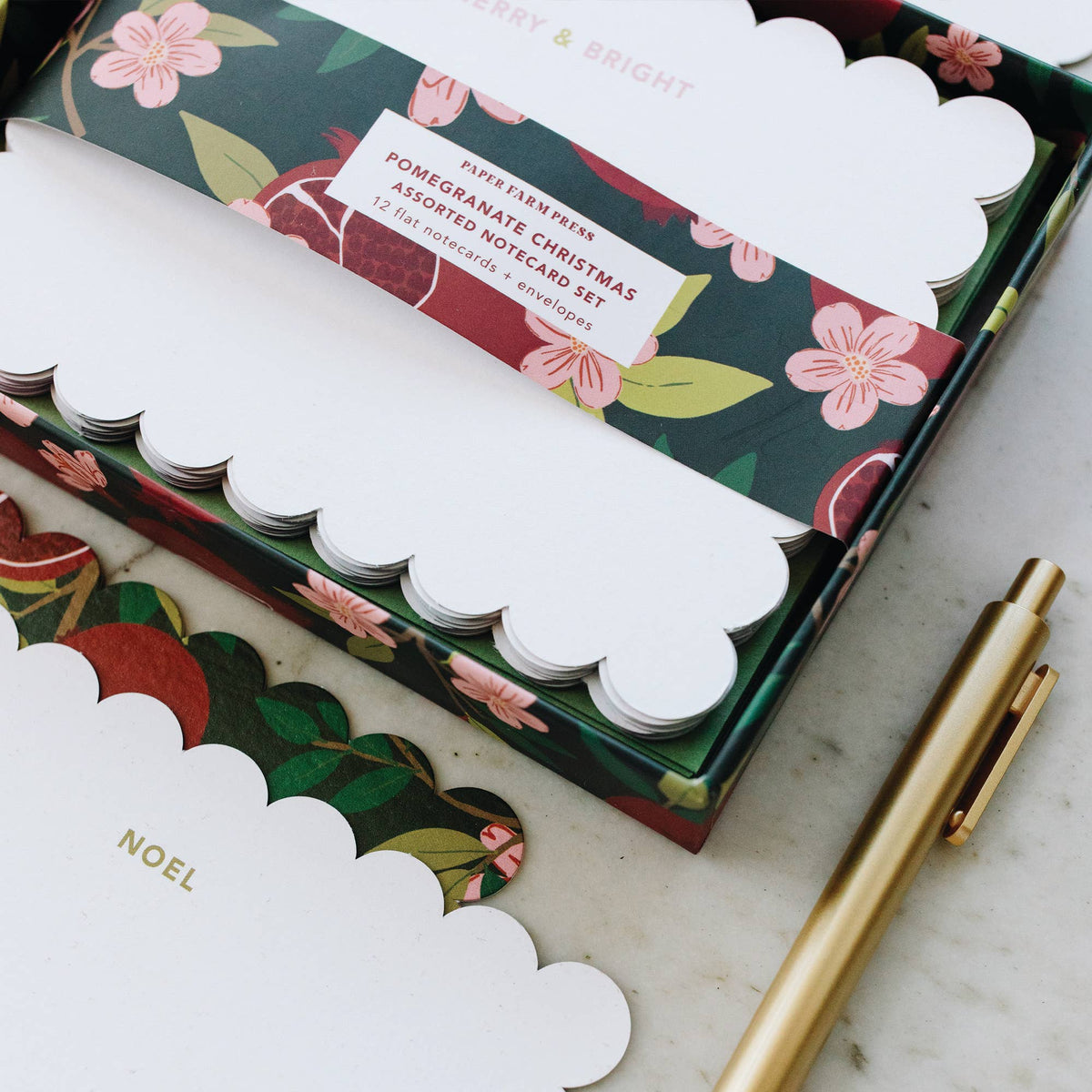 Pomegranate Christmas Assorted Notecard Set