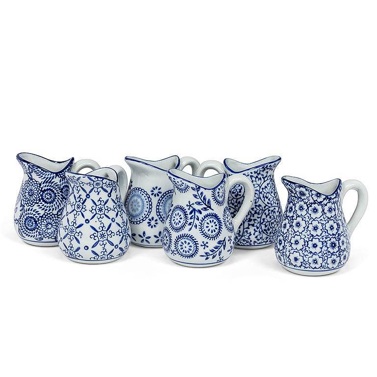 Blue & White Handled Jug