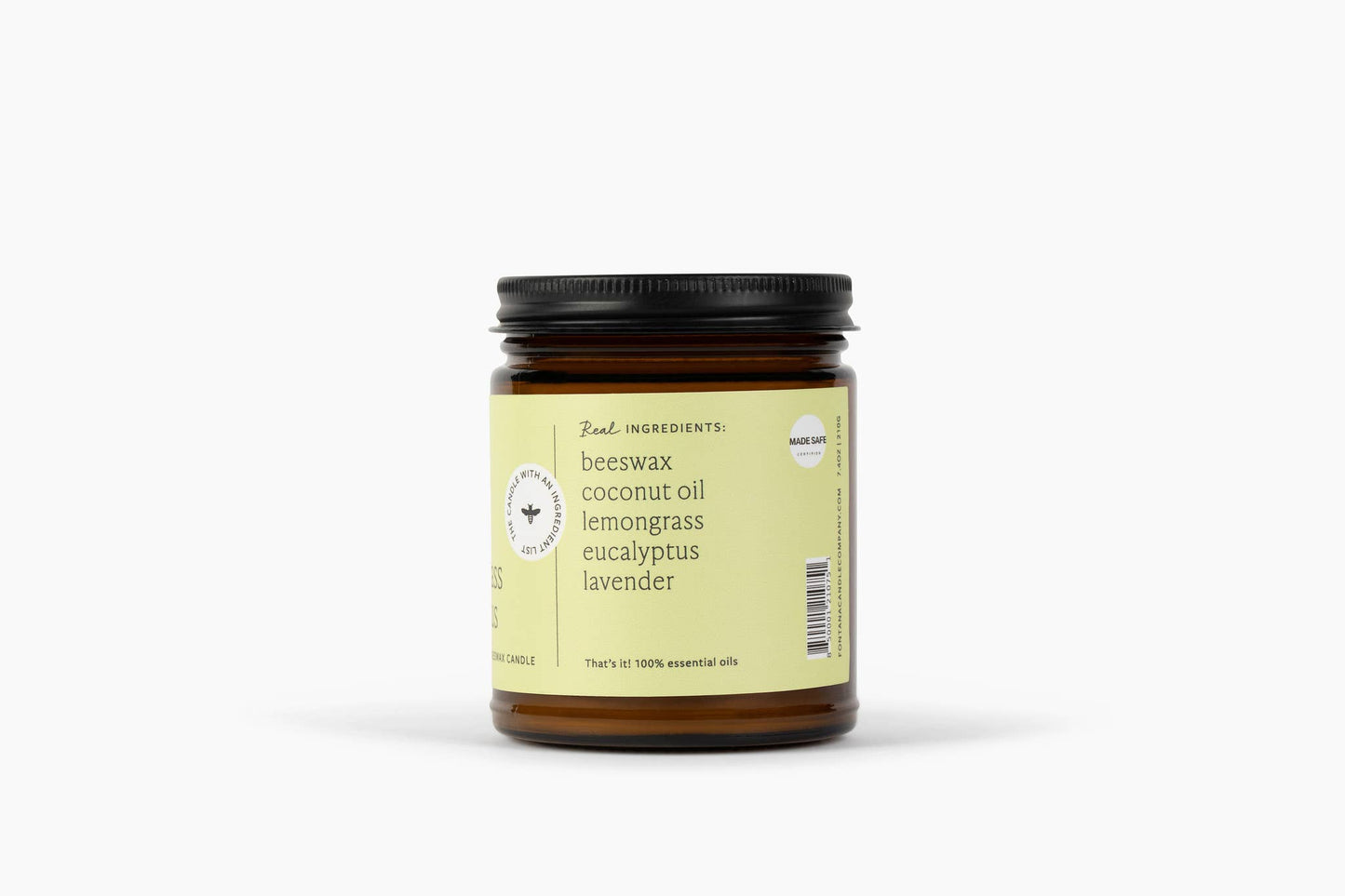 Lemongrass Eucalyptus Beeswax & Essential Oil Jar Candle