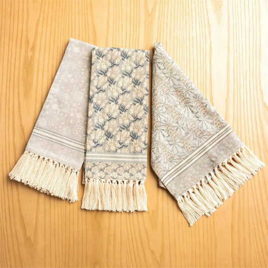 Windward Blue Print Tea Towels - Set Of 3