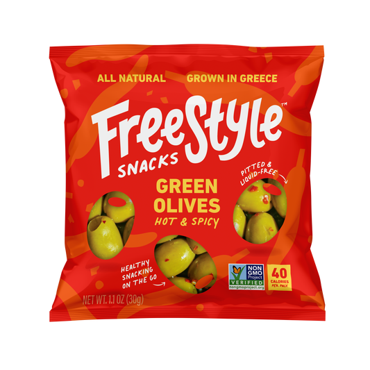 Hot & Spicy Green Olives 1.1oz - Freestyle Snacks