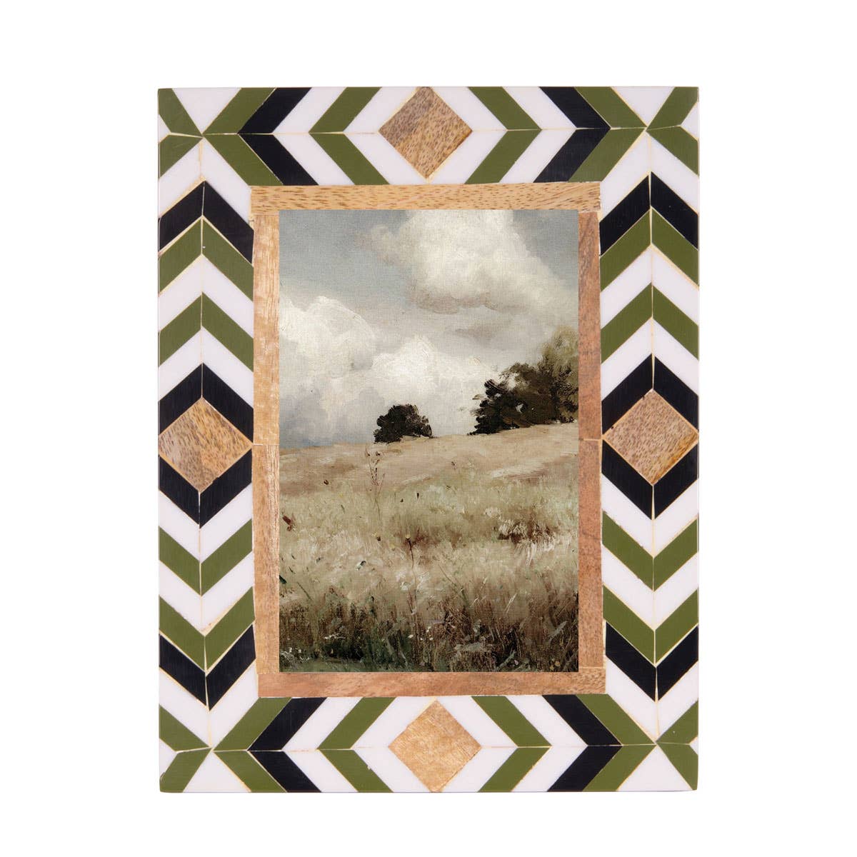 Rey Geometric Photo Frame Green 4 x 6