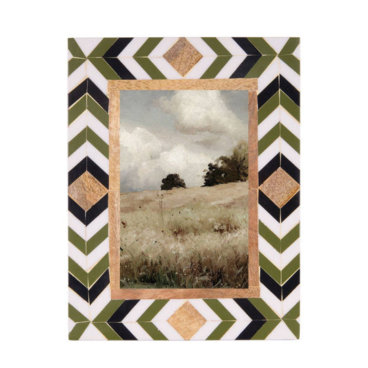 Rey Geometric Photo Frame Green 4 x 6