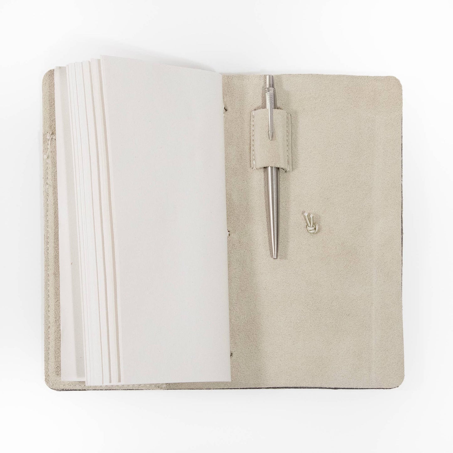 Parchment Color Suede Journal W/ Cotton Paper:  Small