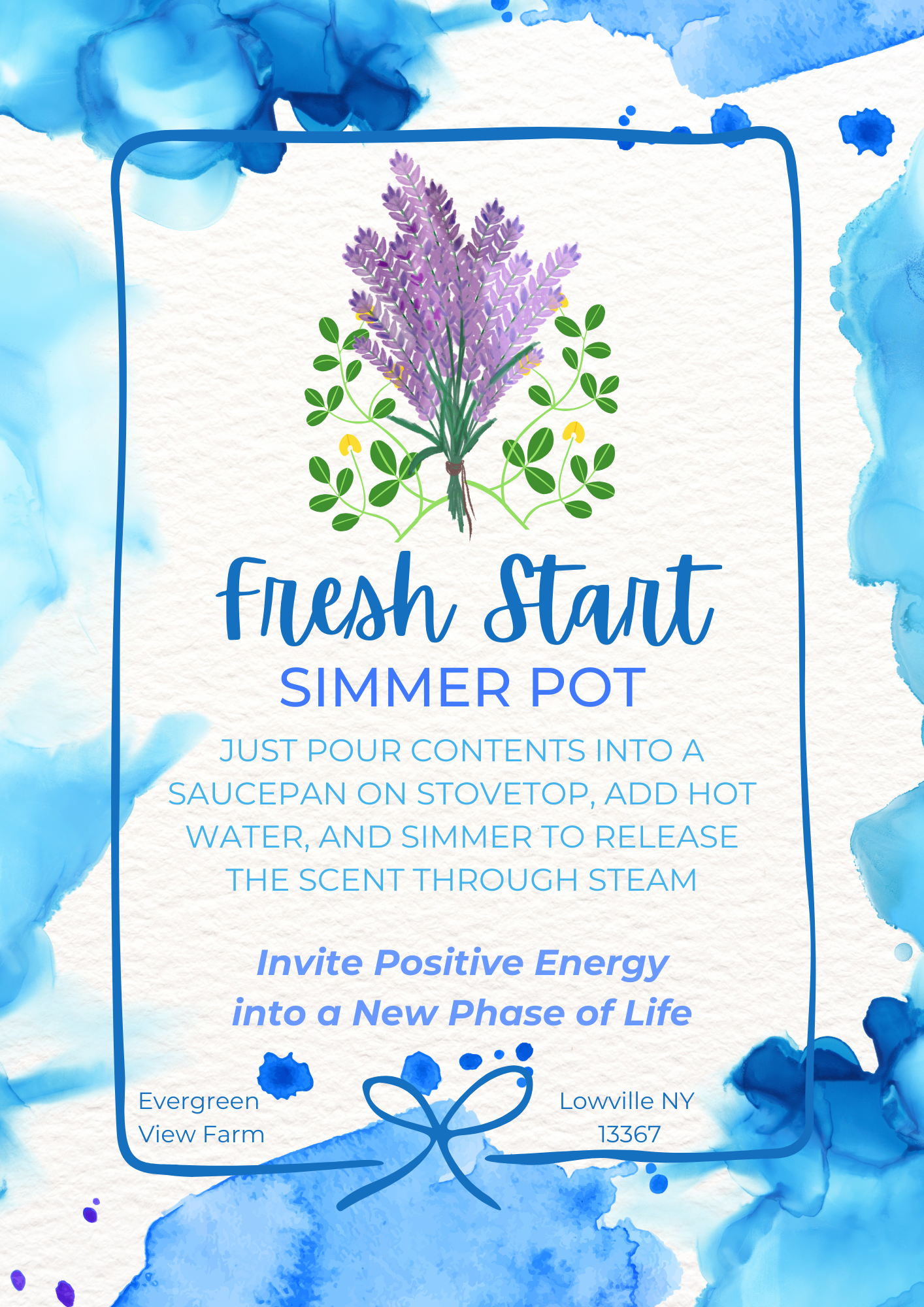 Simmer Pot Kit "Fresh Start" Stovetop Blend New Intentions