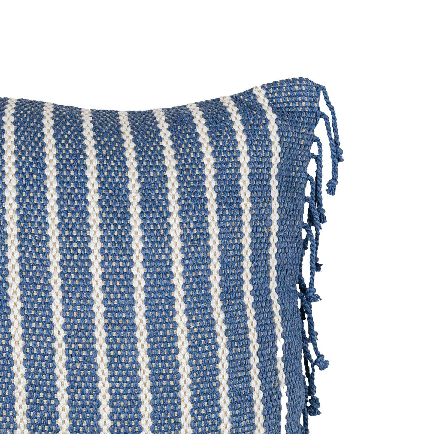 Hand Woven Liberty Striped Pillow Blue 20 x 20