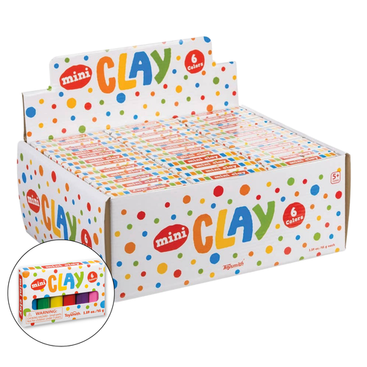 Mini Clay, 6 Vibrant Colors, Display of 72